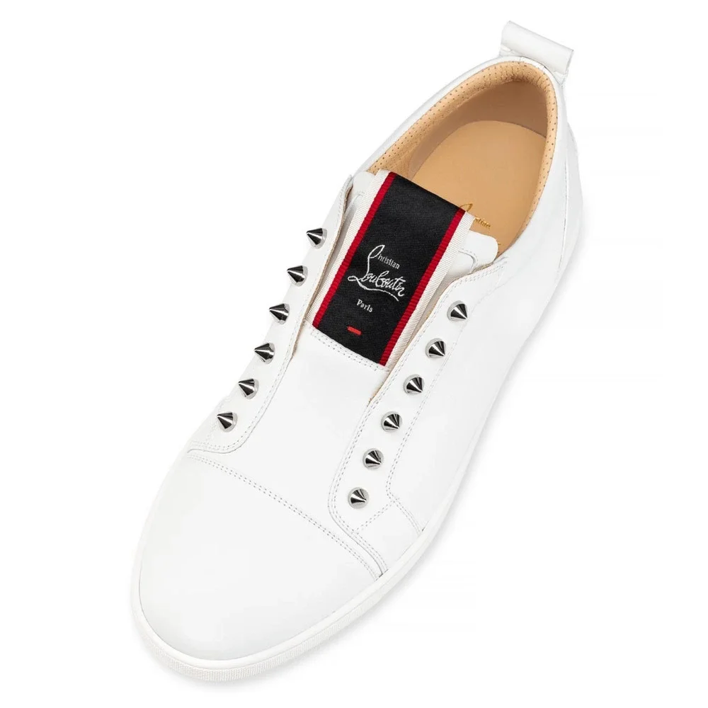 Christian Louboutin F.A.V Fique A Vontade White Leather Low Top Sneaker 45 12